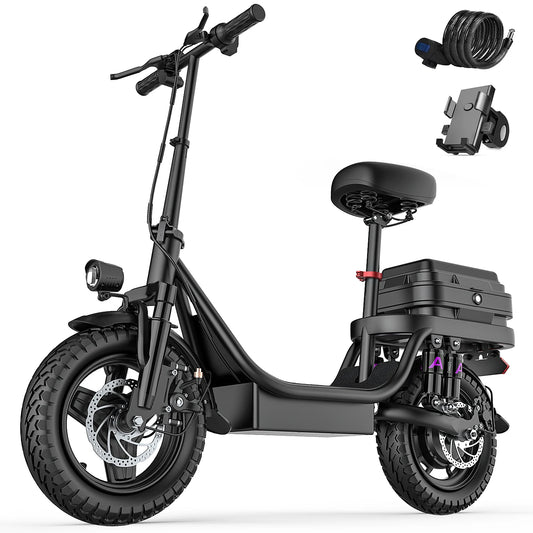 UPlee GQ8 Electric Bike For Adults, Folding Electric Bike, 250W Peak Motor, Scooter EBike With 14" Tire 48V 15AH Battery