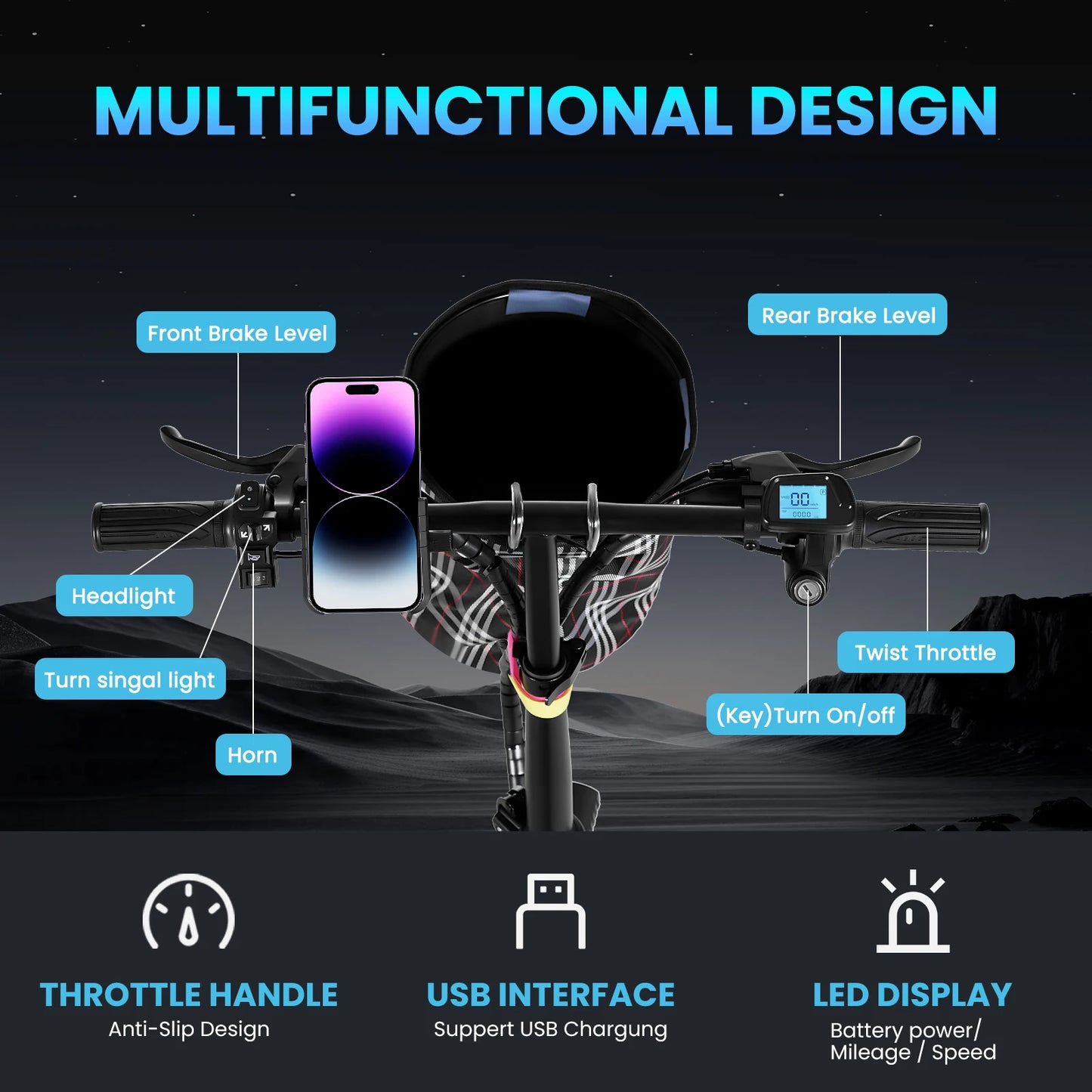 Foldable E-Bike 20MPH Foldable Adult Electric Bicycle 48V 20Ah Folding Commuter Electric Bike with Removable Battery