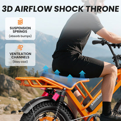 Electric Bike M7 for Teens,20" Ebike,750W Peak Motor,24.9mph,48V 15Ah Removable Battery,50 Miles Pure Electric,70 Miles PAS
