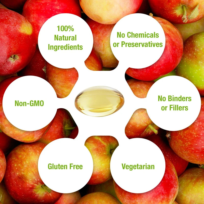 Apple Cider Vinegar Extract Supplement - Boosts Energy Levels, Fat Burning, Digestive Health, Natural and Non-GMO