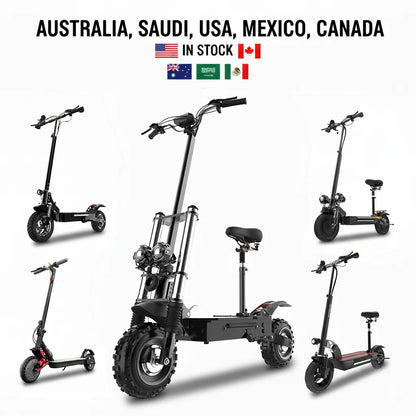 MX AU USA SA CA  in Stock 500W-6000W Adults Electric Scooter 10" 11" Fat Tires Foldable Escooter Free Shipping