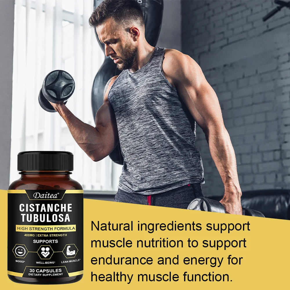 Cistanche Tubulosa 400 Mg Capsules, Support Healthy Muscle, Immunity and Memory , Non-GMO Deitary Supplement