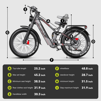Cybervelo 5000w Peak Built-in Battery Ebike, 100 Miles Range MTB Sand 26" Fat Tire, 52V 40Ah Outdoor Electric Bike for adult EK9