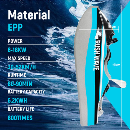 Professional Electric Aqua Kart Boat Mini Wave Jet Ski Hoverboard 72v Battery Voltage 2 Wheels Surfboard for Ocean Waters 72v