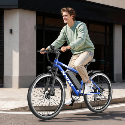 Electric Bike for Adults, 1500W Peak Mountain Ebike with 25 MPH, 65 Miles Range, 7 Speeds, 48V 10Ah Removable Battery 26" Ebike
