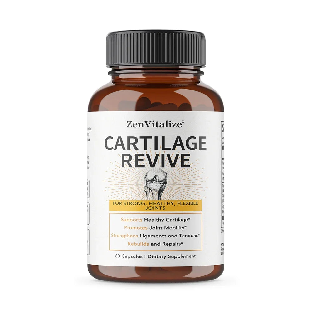 Cartilage Revive + Joint Support Supplement for Men and Women with Type II Collagen,D-Glucosamine Sulfate, MSM, Vitamin D3,C
