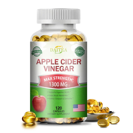 Apple Cider Vinegar Extract Supplement - Boosts Energy Levels, Fat Burning, Digestive Health, Natural and Non-GMO