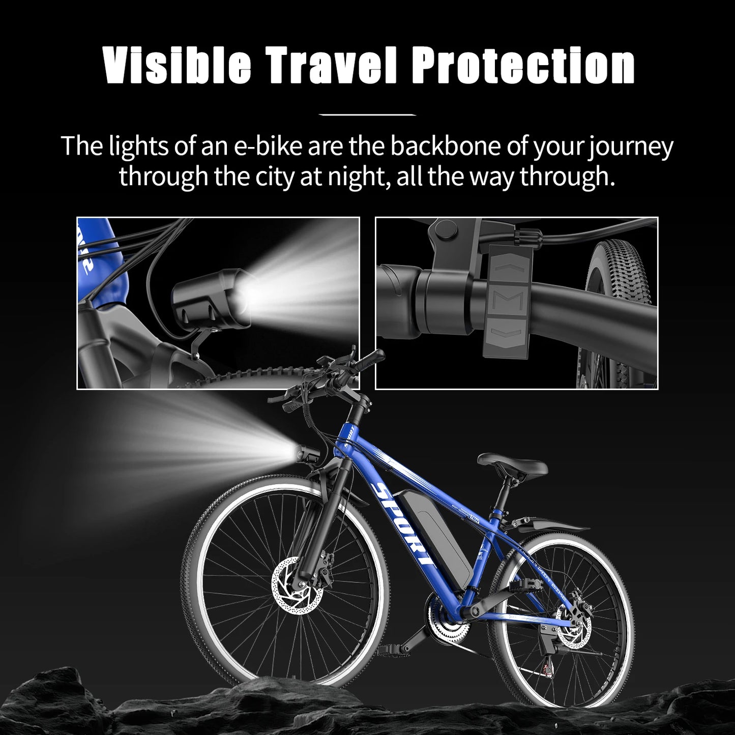 Electric Bike for Adults, 1500W Peak Mountain Ebike with 25 MPH, 65 Miles Range, 7 Speeds, 48V 10Ah Removable Battery 26" Ebike