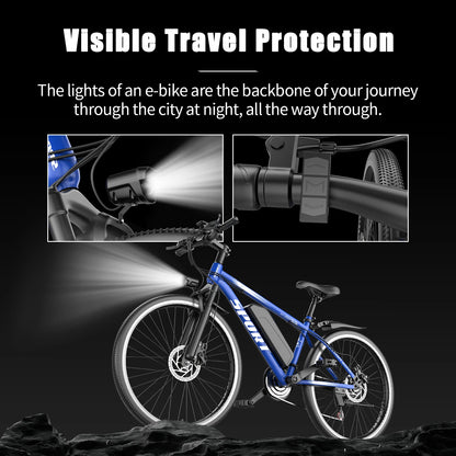 Electric Bike for Adults, 1500W Peak Mountain Ebike with 25 MPH, 65 Miles Range, 7 Speeds, 48V 10Ah Removable Battery 26" Ebike