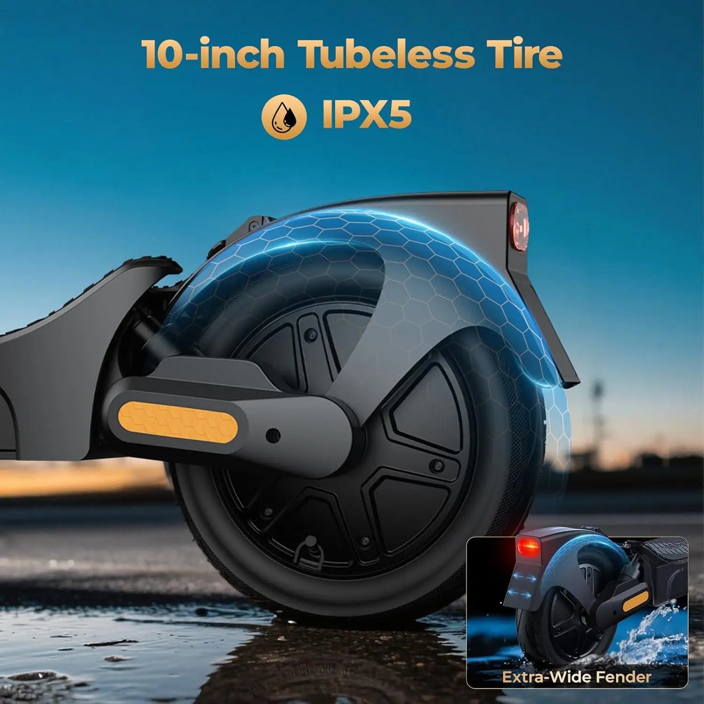 Foldable E-Scooter 1000W 10" Tubeless Tire 40 Miles Long Range Dual Shock Absorption APP Urban Commuter Scooter Family Use