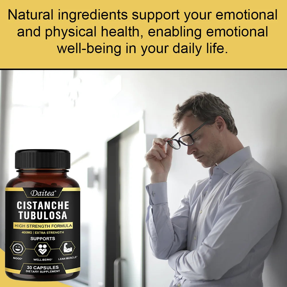 Cistanche Tubulosa 400 Mg Capsules, Support Healthy Muscle, Immunity and Memory , Non-GMO Deitary Supplement