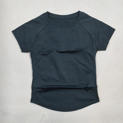 2-piece tight-fitting sports short sleeves, high-elastic moisture-wicking quick-drying seamless short sleeves,  for women, yoga