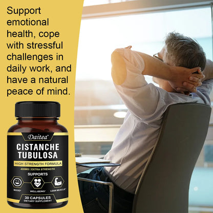 Cistanche Tubulosa 400 Mg Capsules, Support Healthy Muscle, Immunity and Memory , Non-GMO Deitary Supplement