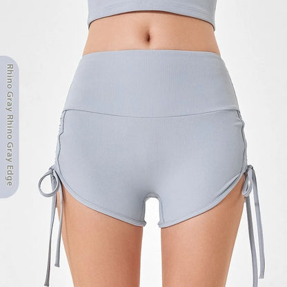 Women's Thin Drawstring Sports Yoga Shorts High Elastic Fitness Running Pants