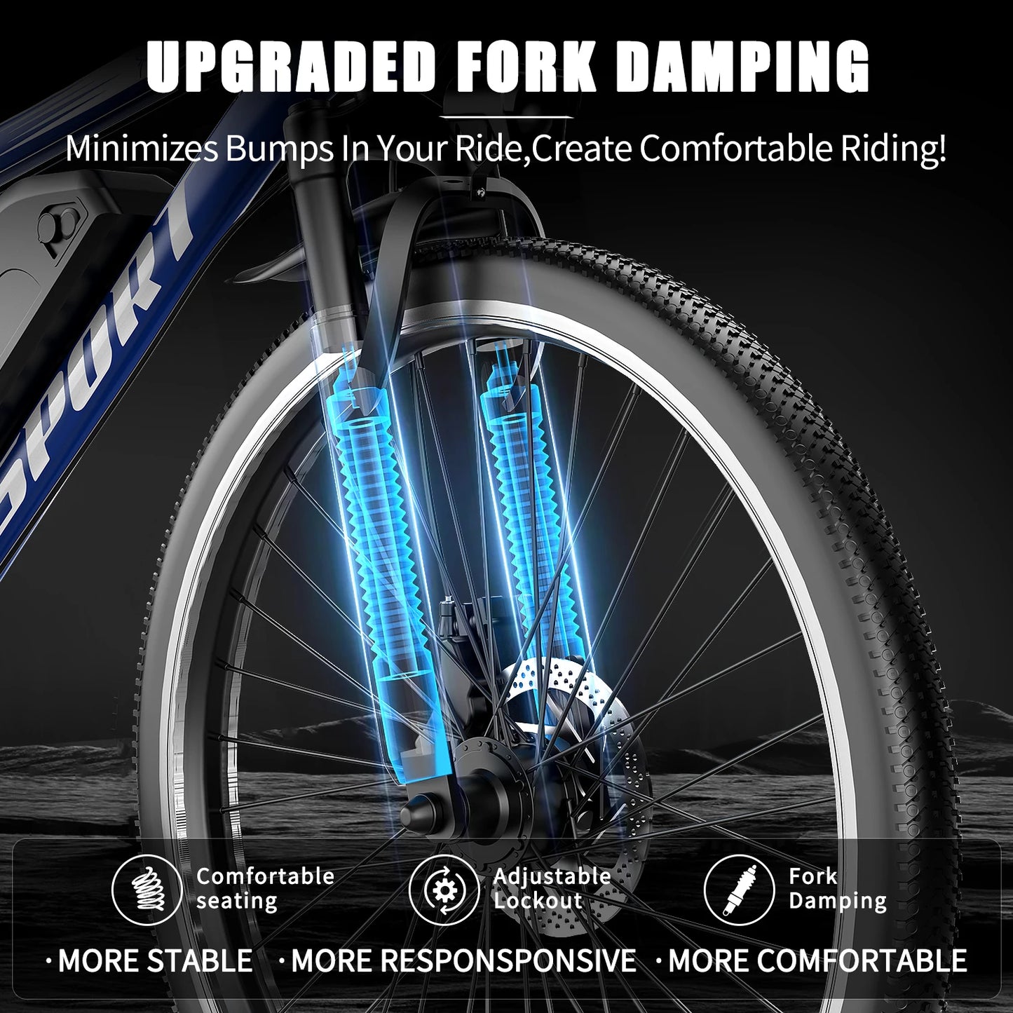 Electric Bike for Adults, 1500W Peak Mountain Ebike with 25 MPH, 65 Miles Range, 7 Speeds, 48V 10Ah Removable Battery 26" Ebike