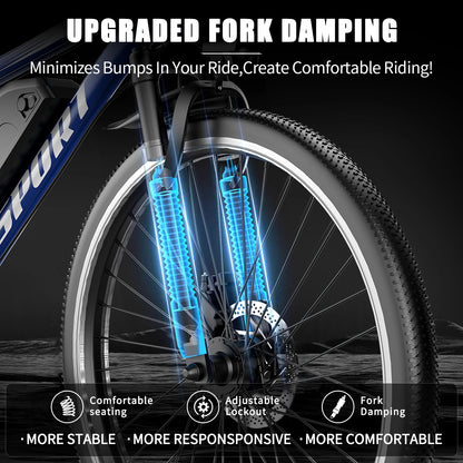 Electric Bike for Adults, 1500W Peak Mountain Ebike with 25 MPH, 65 Miles Range, 7 Speeds, 48V 10Ah Removable Battery 26" Ebike