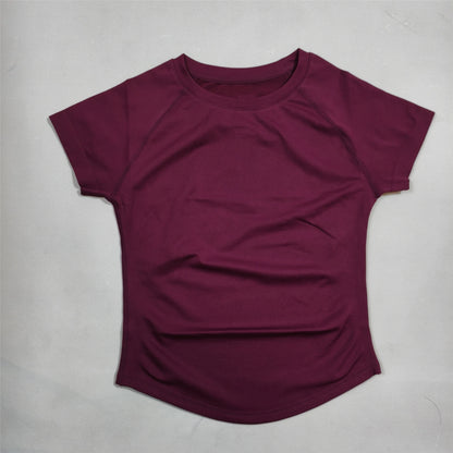2-piece tight-fitting sports short sleeves, high-elastic moisture-wicking quick-drying seamless short sleeves,  for women, yoga