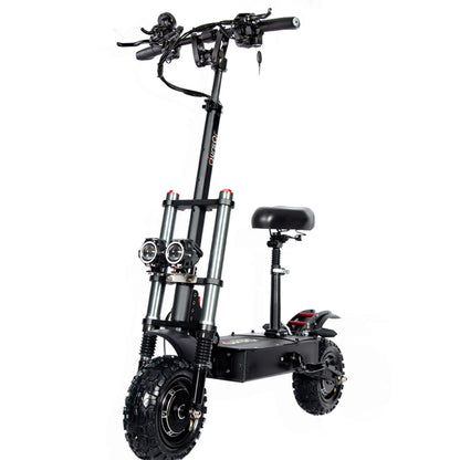 6000W 60V 50Ah 11 inch off-road tyre Kick scooter dual motors removable seat hydraulic shock absorption Folding Electric Scooter