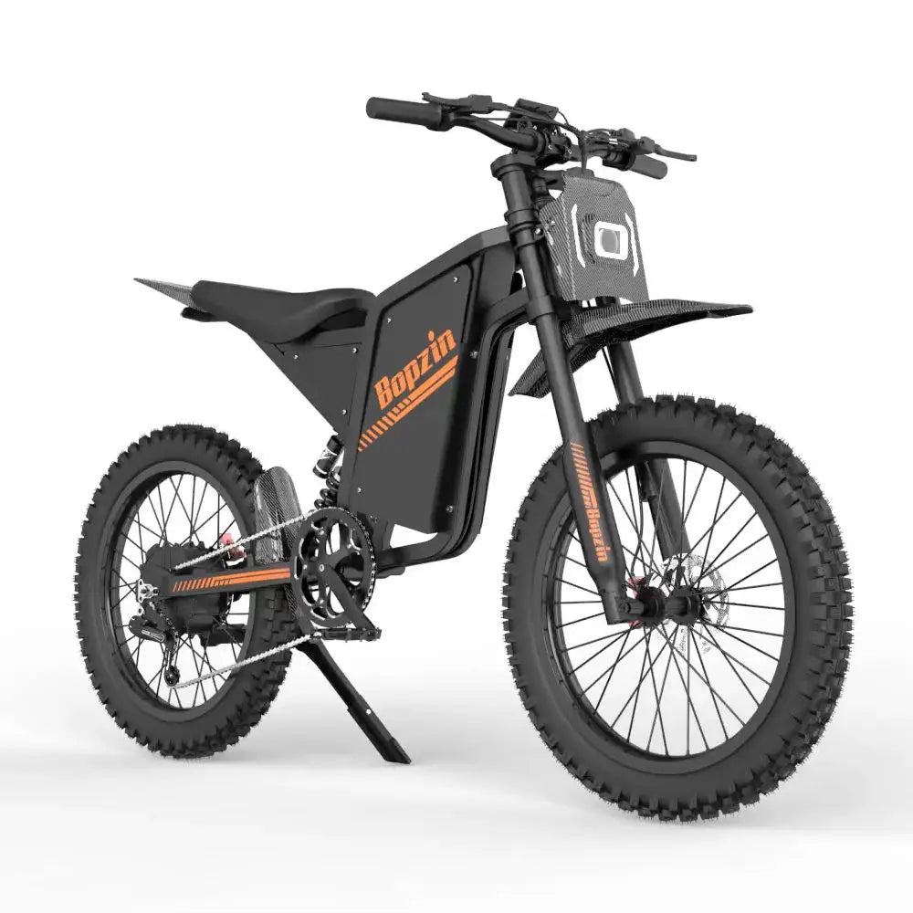 BOPZIN Q8 Electric Bicycle 5000W 60V 35AH 45 MPH 25x3" Fat Tires Electric-Motorcycle Hydraulic Brakes Full Suspension UL2849