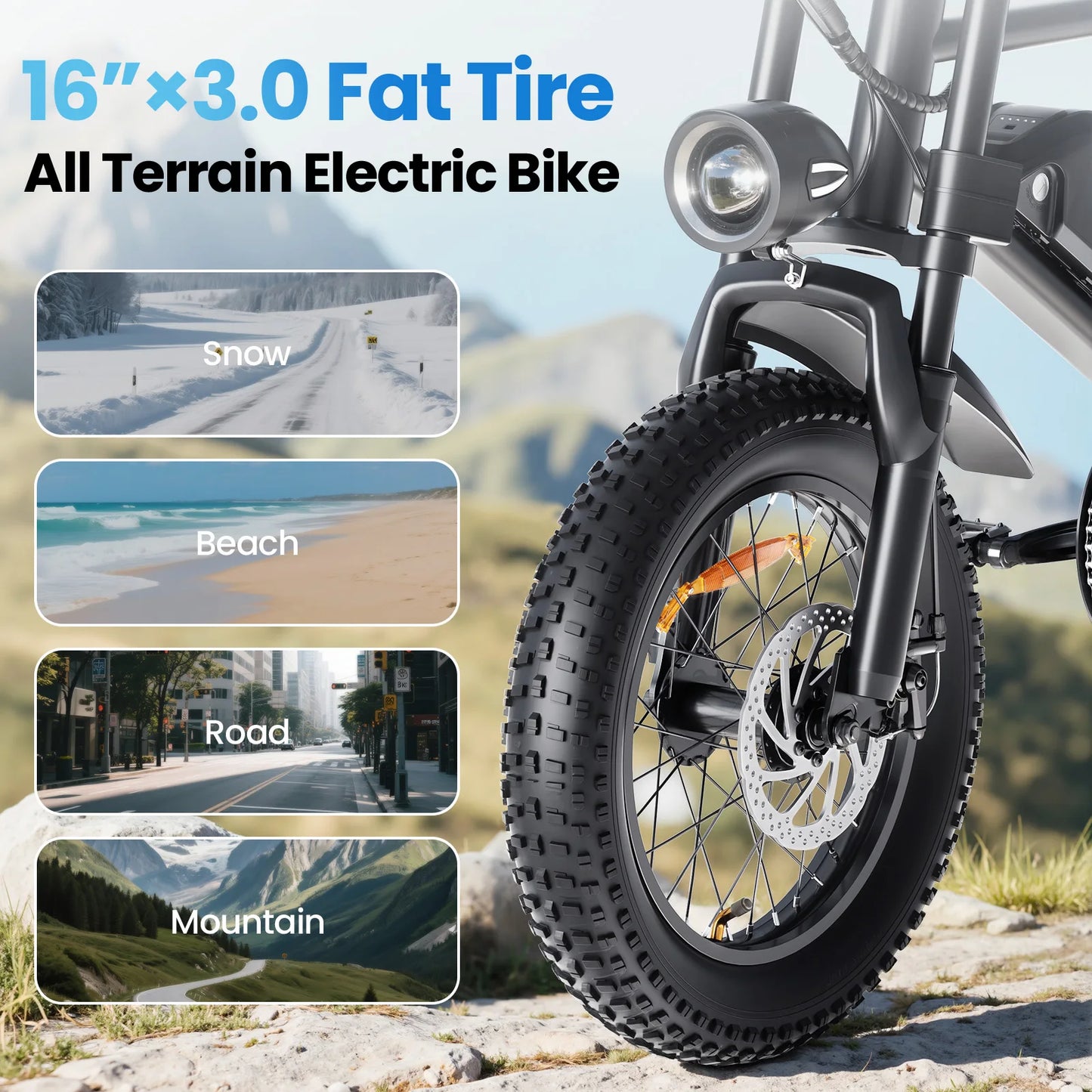Electric Bike for Adults & Teens – 750W Motor 65Nm Torque, 48V 15Ah Removable Battery, Full Suspension, 3 Riding Modes