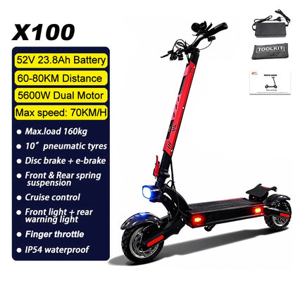 MX AU USA SA CA  in Stock 500W-6000W Adults Electric Scooter 10" 11" Fat Tires Foldable Escooter Free Shipping