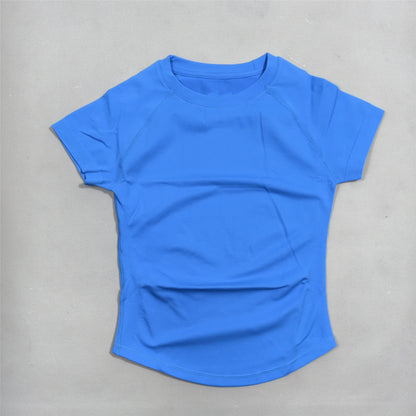2-piece tight-fitting sports short sleeves, high-elastic moisture-wicking quick-drying seamless short sleeves,  for women, yoga