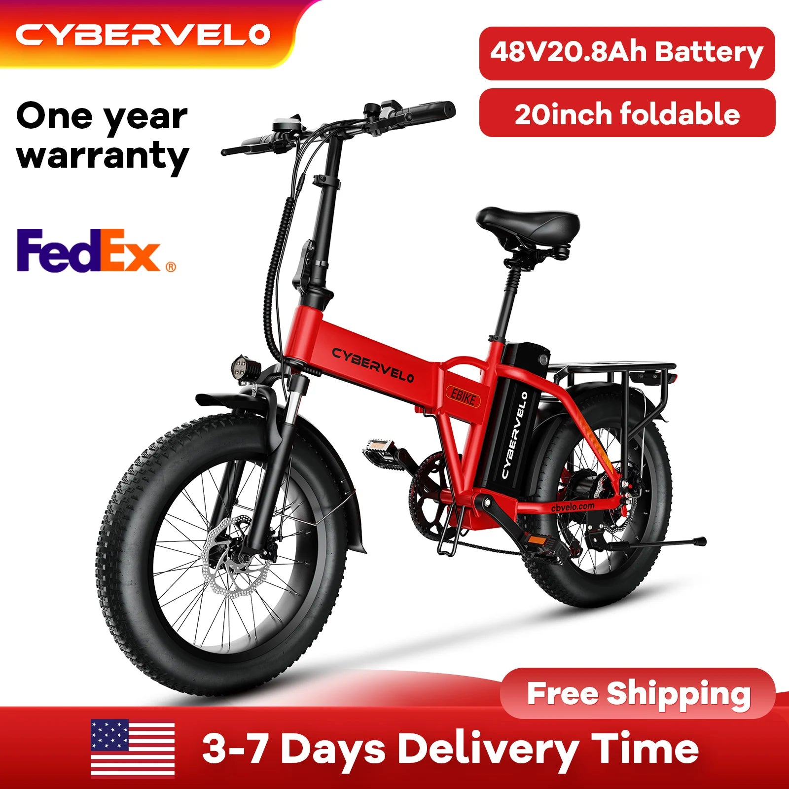 Cybervelo 1000W Ebike For Adults,Removable Battery EBike,28+MPH,Foldab ...