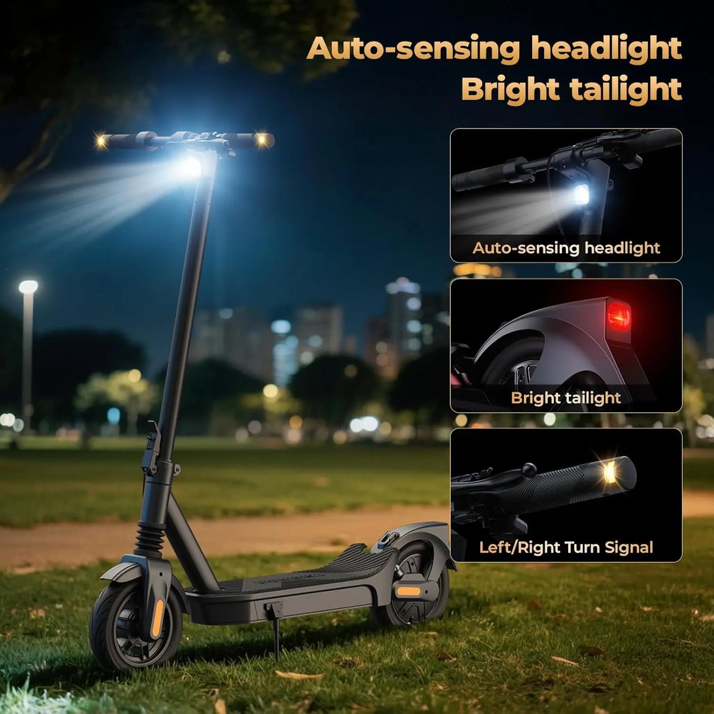 Foldable E-Scooter 1000W 10" Tubeless Tire 40 Miles Long Range Dual Shock Absorption APP Urban Commuter Scooter Family Use