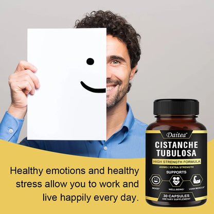 Cistanche Tubulosa 400 Mg Capsules, Support Healthy Muscle, Immunity and Memory , Non-GMO Deitary Supplement