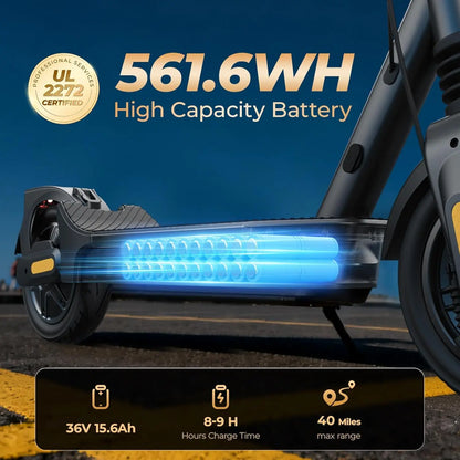 Foldable E-Scooter 1000W 10" Tubeless Tire 40 Miles Long Range Dual Shock Absorption APP Urban Commuter Scooter Family Use