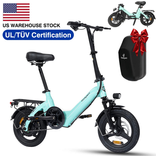 Bodywel T16Pro Adult Electric Bike 14" Foldable eBike, 750W Motor 22MPH Max Speed 36V 10.4AH Battery Commuter Electric Bicycle