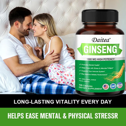 Ginseng Extract Capsules - 1500 MG High Potency - Improve Immunity and Endurance, Enhance Athletic Ability, and Refresh The Mind