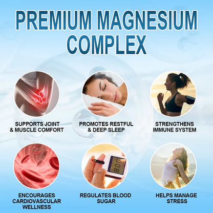 Complex Magnesium Capsule Supplements, Nervous System, Muscle And Bone Support Sleep, Energy, Leg Cramps, Headaches