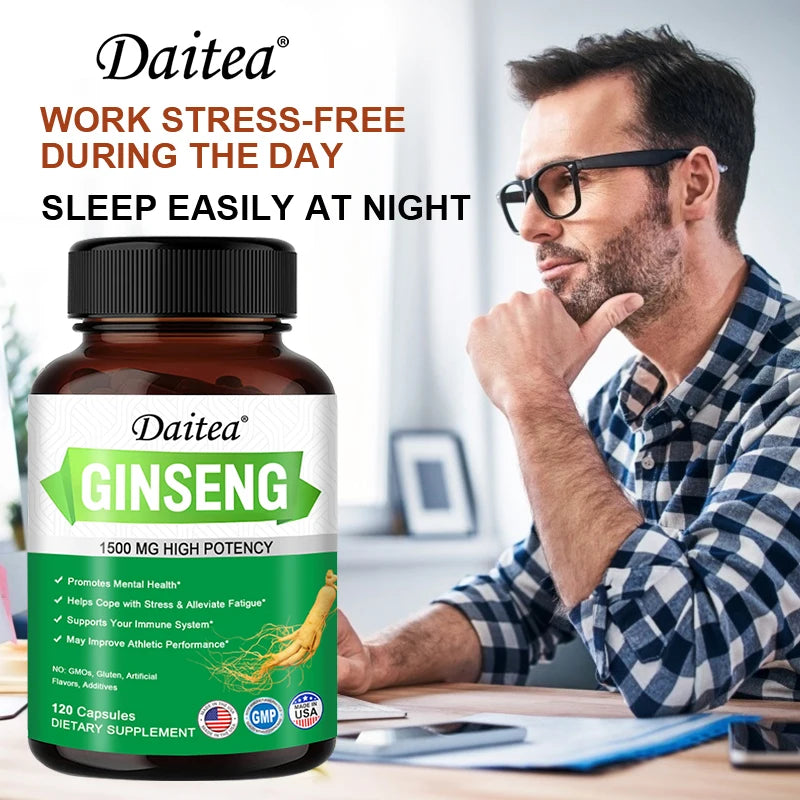 Ginseng Extract Capsules - 1500 MG High Potency - Improve Immunity and Endurance, Enhance Athletic Ability, and Refresh The Mind