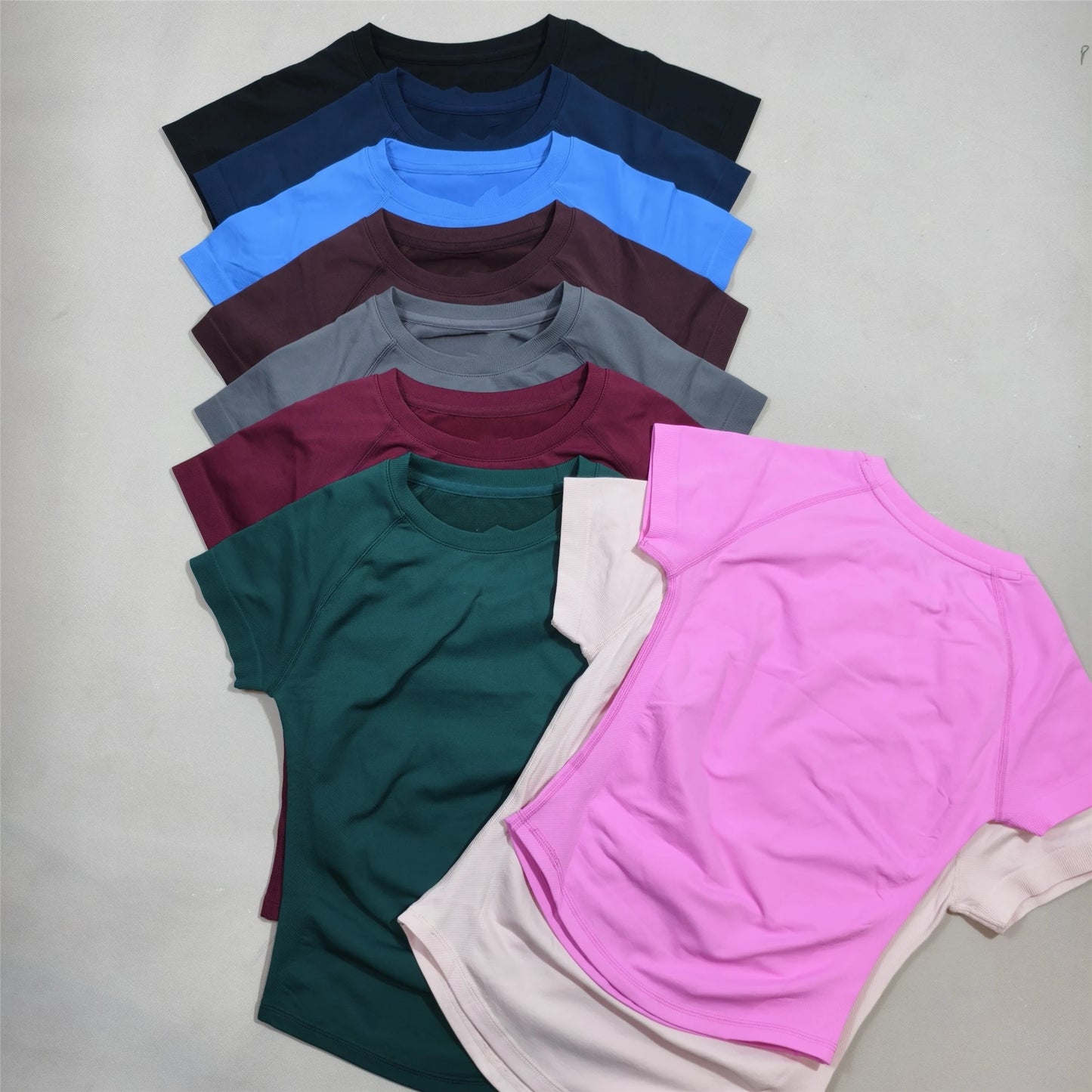 2-piece tight-fitting sports short sleeves, high-elastic moisture-wicking quick-drying seamless short sleeves,  for women, yoga