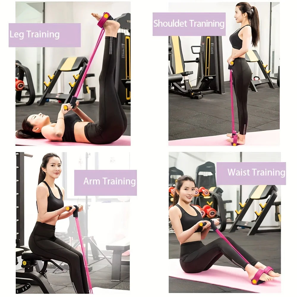 6-Tube Resistance Band, Multi-Functional Elastic Yoga Pull Rope for Arms, Legs, Waist & Abs, Durable Latex Fitness Equipment