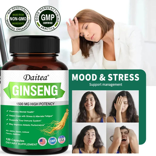 Ginseng Extract Capsules - 1500 MG High Potency - Improve Immunity and Endurance, Enhance Athletic Ability, and Refresh The Mind