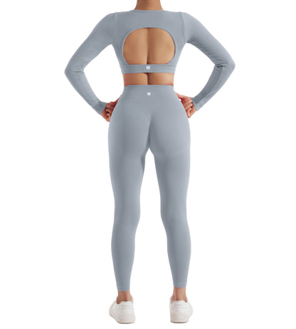 2PCS Yoga Suit Women Sports Set Quick-Drying Gym Set Tracksuit Running Workout Long Sleeve Sports Shirt Yoga Set Yoga Clothing