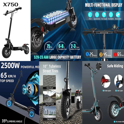 MX AU USA SA CA  in Stock 500W-6000W Adults Electric Scooter 10" 11" Fat Tires Foldable Escooter Free Shipping