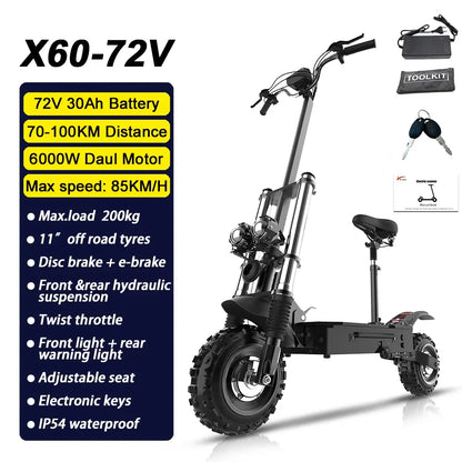MX AU USA SA CA  in Stock 500W-6000W Adults Electric Scooter 10" 11" Fat Tires Foldable Escooter Free Shipping