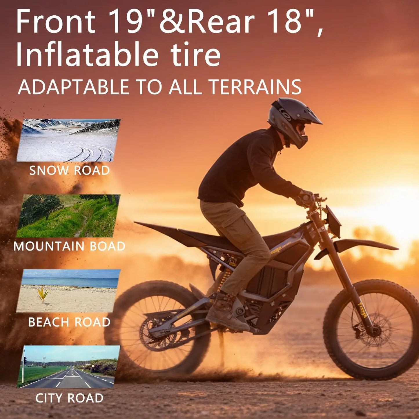 Freego Electric Dirt Bike 72V 40Ah 8000W Peak Mid-Drive Motor 53 MPH Electric Motorbike Motorcycle 4-Piston Hydraulic Brakes