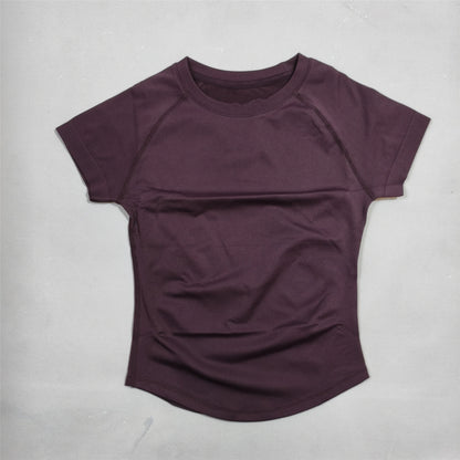2-piece tight-fitting sports short sleeves, high-elastic moisture-wicking quick-drying seamless short sleeves,  for women, yoga