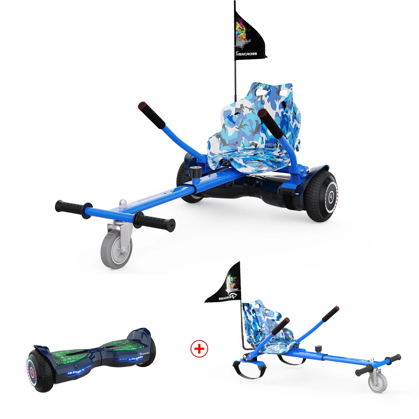 EU Stock Child Scooter Offroad Hoverkart Smart Karting 6.5inch Electric Racing Go Kart Three Wheel Hoverboard Hoverkart