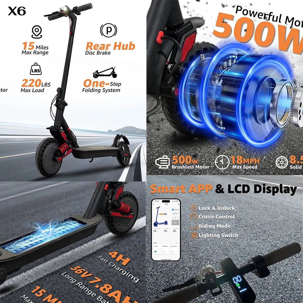 MX AU USA SA CA  in Stock 500W-6000W Adults Electric Scooter 10" 11" Fat Tires Foldable Escooter Free Shipping